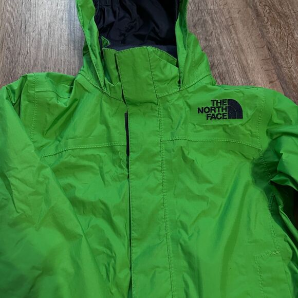The North Face Boys XXS 5 Hyvent Jacket Green Hood Waterproof Lightweight - Picture 2 of 5